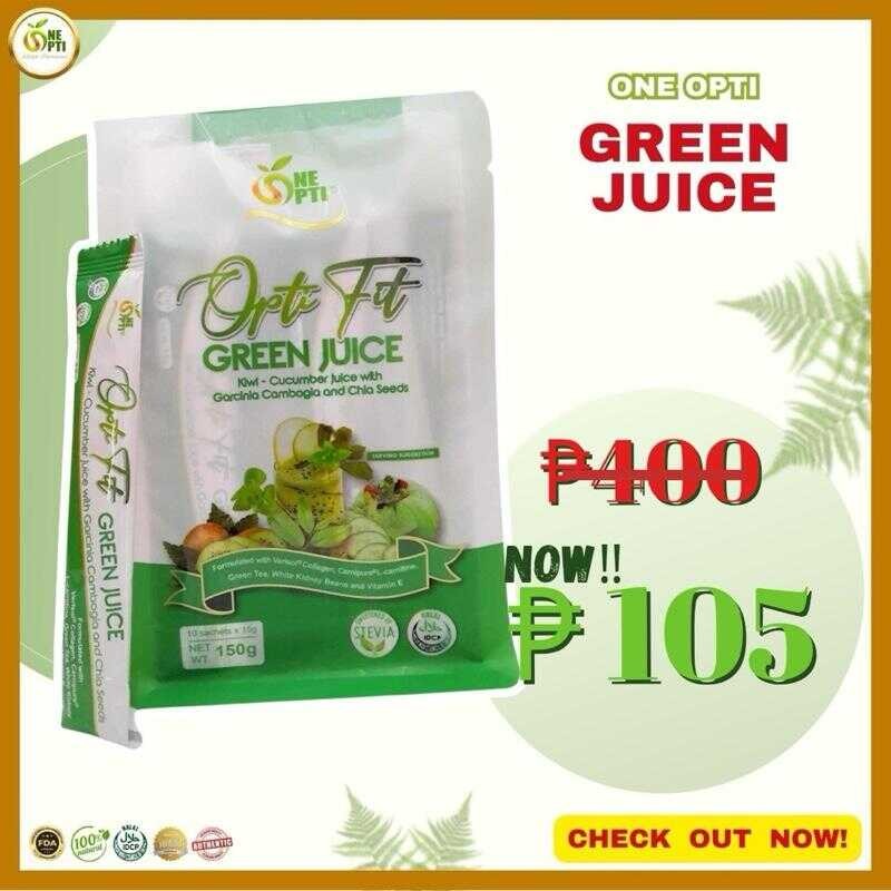 One Opti Fit Green Juice 10 Sachets X 15G With Kiwi Cucumber Garcinia ...