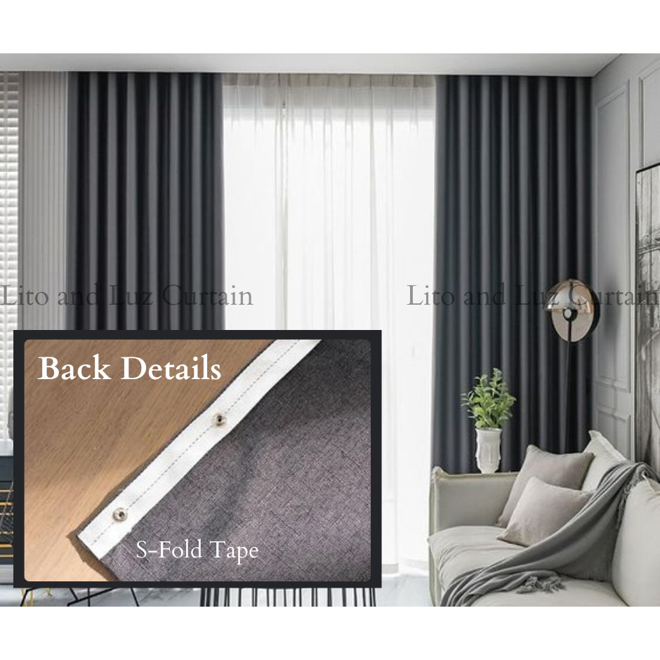 S-Fold Blockout, Ripple Fold Drapery or Wave Fold Curtains (double size ...