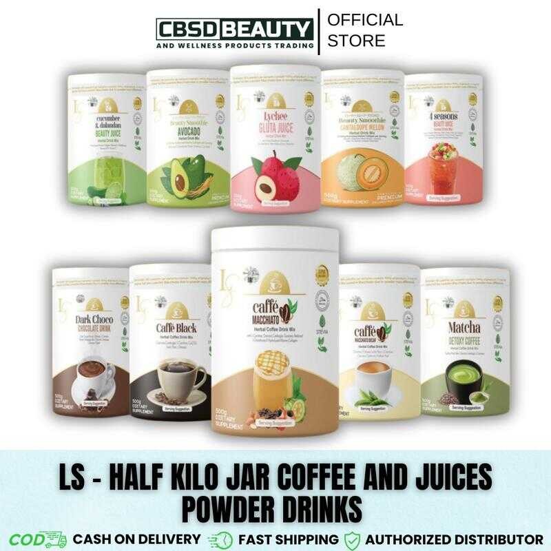 Luxe Beauty Half Kilo Jars Caffe Chiato, Matcha Latte, Black, Chiato ...