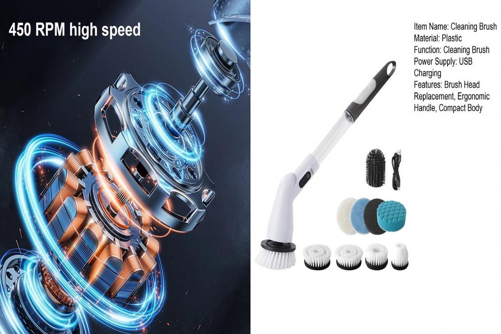 someryer Electric Cleaning Brush Powerful Cordless Electric Spin