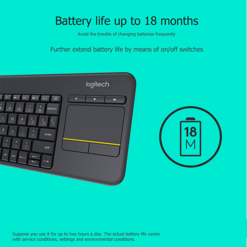 K400 Plus Wireless Touch Keyboard with Touchpad Household 84key Gaming