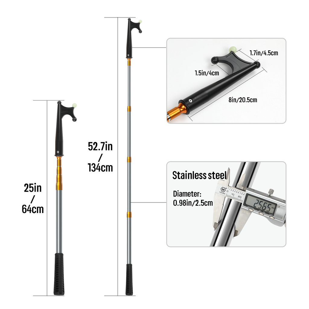 SANLIKE Telescoping Boat Hooks Adjustable Boat Push Hook Rod with ...
