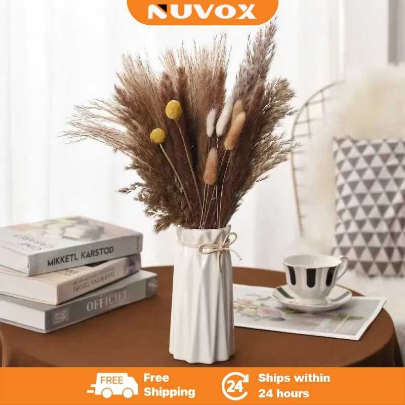 NUVOX 30pcs Set Dried Pampas Flower Bouquet Grass Artificial Fake