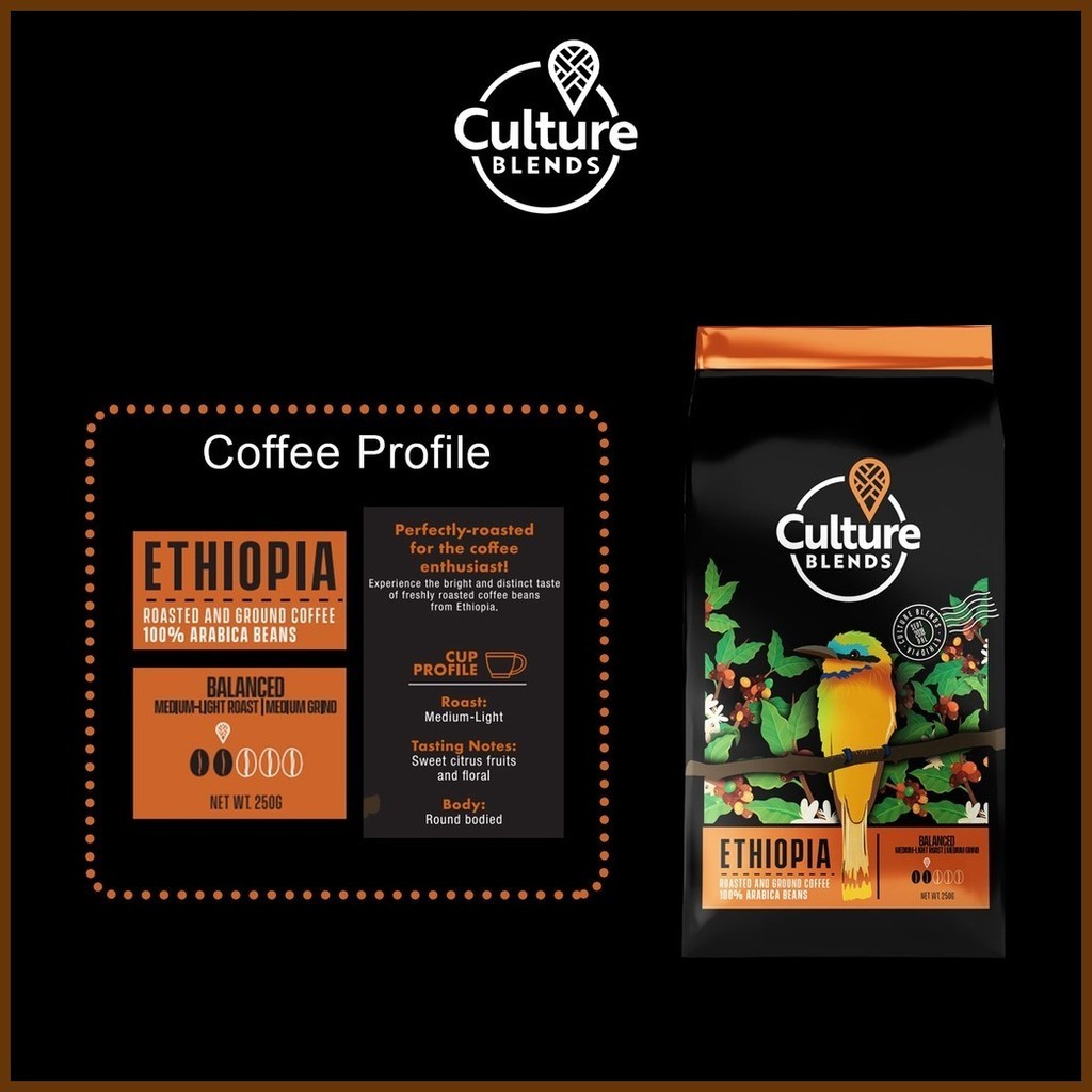 CULTURE BLEND Ethiopia Roasted and Ground Coffee 250g Shopee Philippines