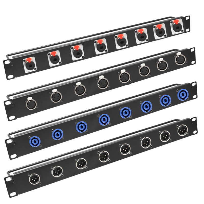 1U 19inch cabinet Rack Mount Patch Panel 8 12Way Channel 6.35mm Jack ...