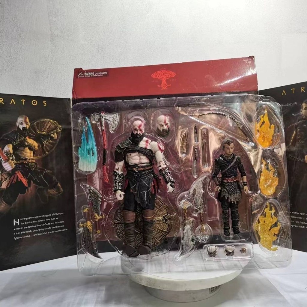 Figurine NECA God Of War Kratos & Atreus 19 Cm - Jeu Vidéo, Neuf, PVC, Collection
