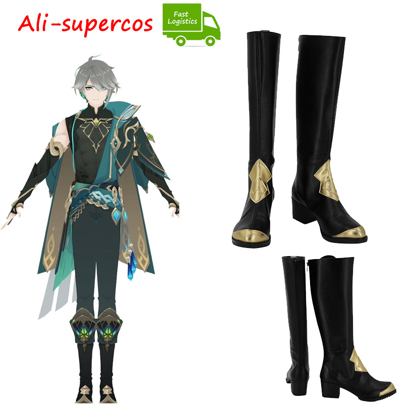 Genshin Impact Alhaitham Cosplay Shoes Boots Halloween Costumes Accessory Custom Made