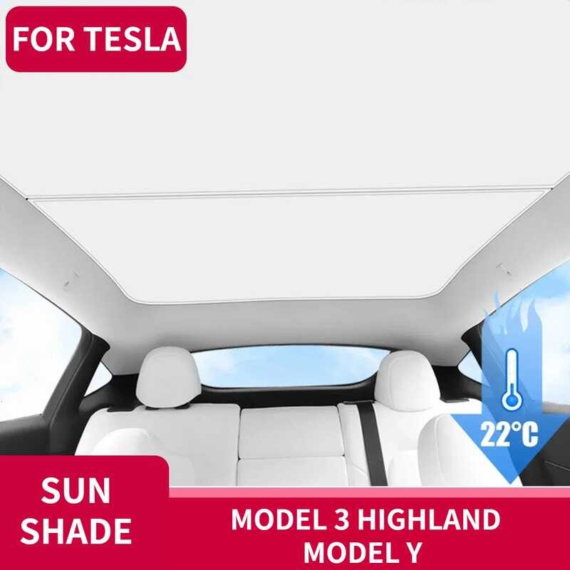 Shades For Tesla Model 3+ Highland 2024 Y 2021-2023 Ice Cloth Buckle ...
