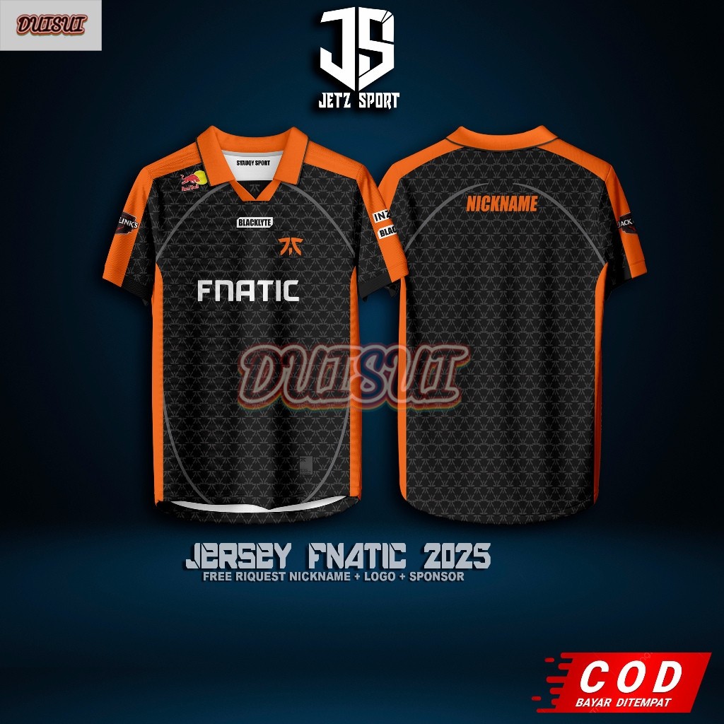Latest Pro FNATIC Esport Jersey 2025 Free Request Nickname