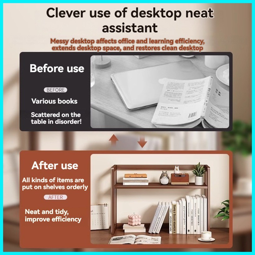 Desktop bookshelf computer desk rack multi-layer storage rack office ...