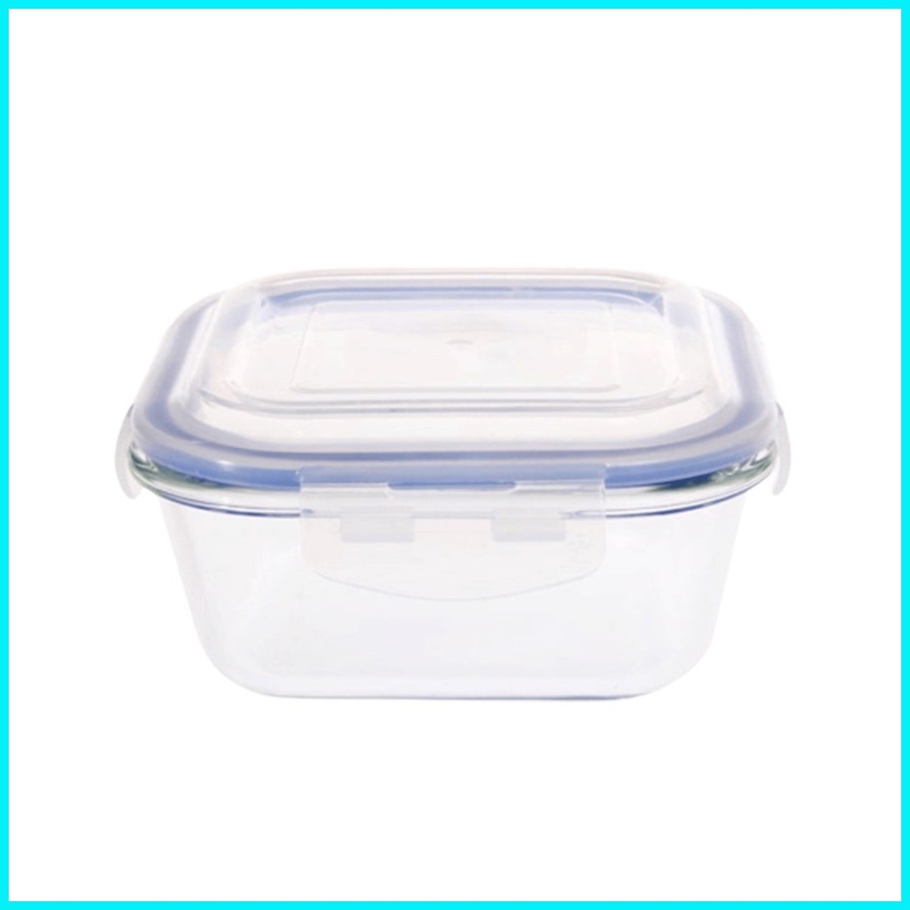 Masflex 2200 ml Square Borosilicate Glass Food Container Storage FE ...