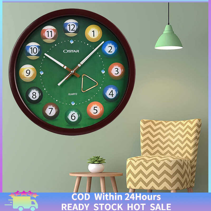 14 pulgada Billiard Wall Clock Wood | Shopee Philippines