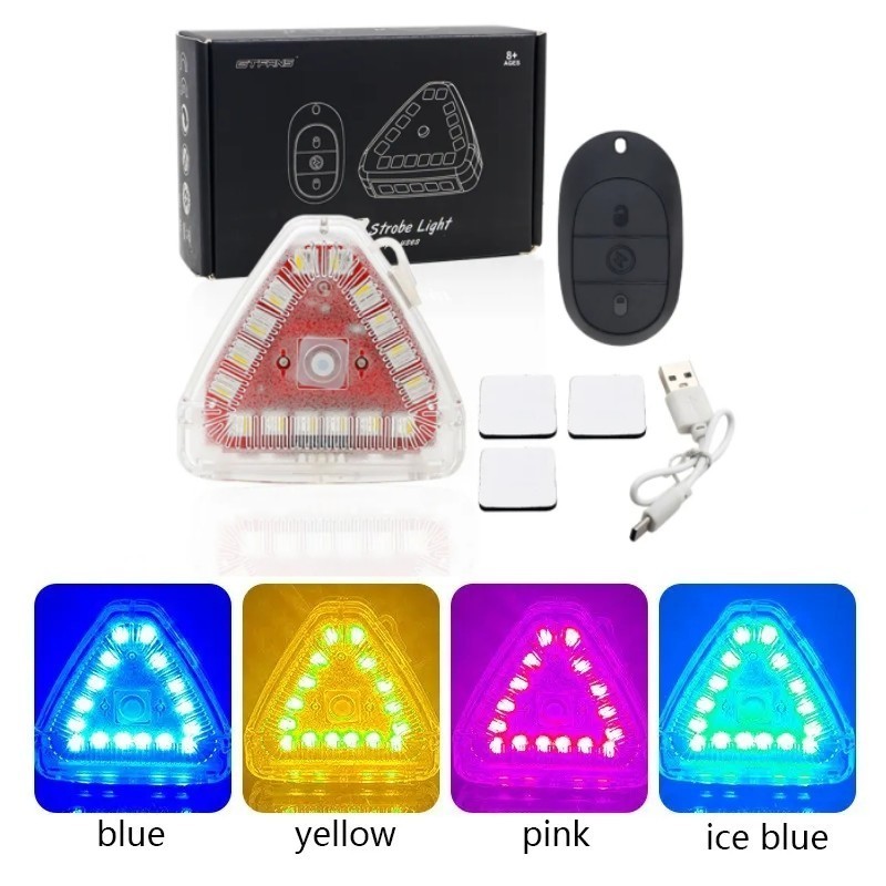 2 Set RGB Triangle LED Aircraft Strobe Light Wireless Remote Control ...