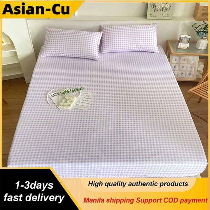 3in1 Grid Color Lukot No Gusot Bedsheet Single/Queen/King Size (2pcs