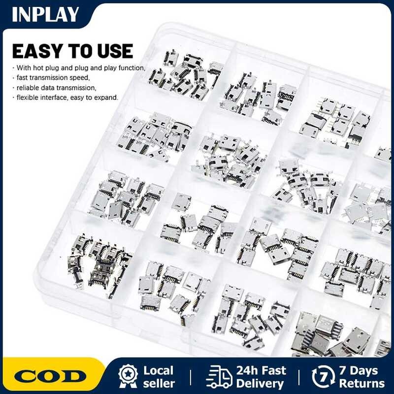 50/60/240Pcs Micro USB Female - Socket Jack Set 5Pin Micro USB ...