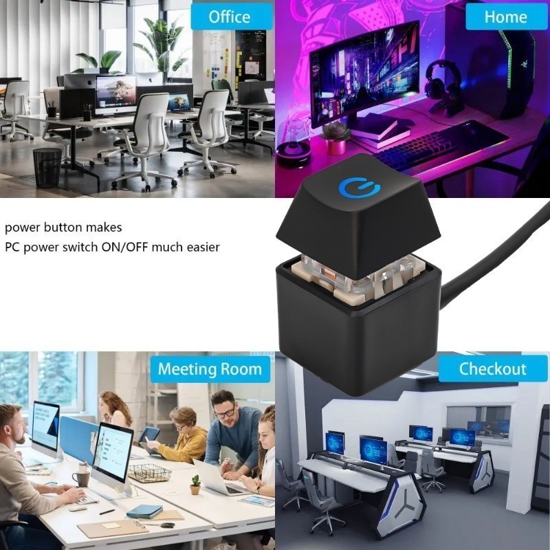 Desktop PC Power Button - One-Button Power With LED Light - On/Off ...