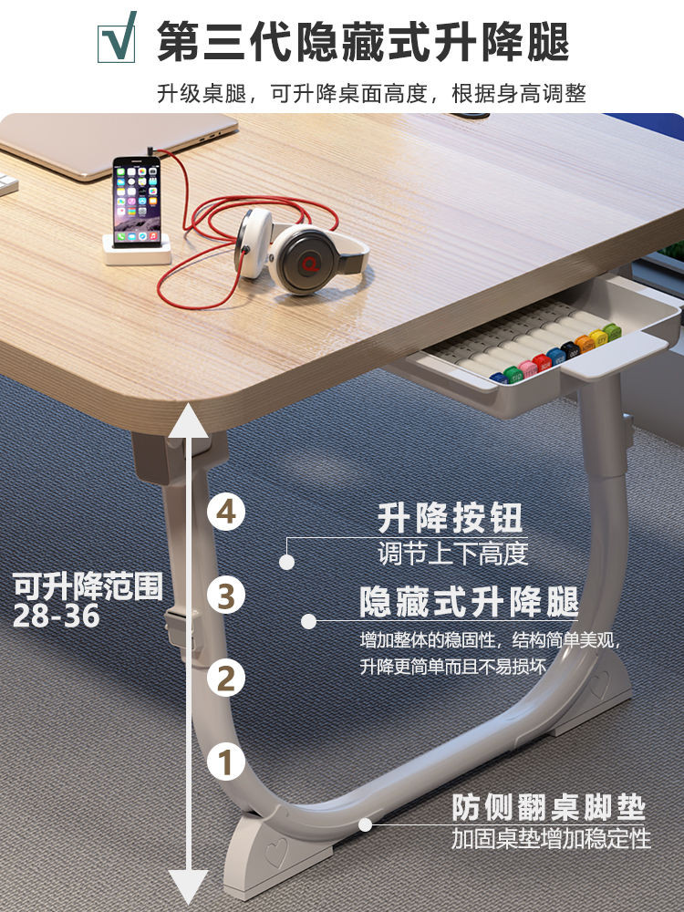 Liftable Bed Small Table Folding Table Dormitory Upper Bunk Study Table ...