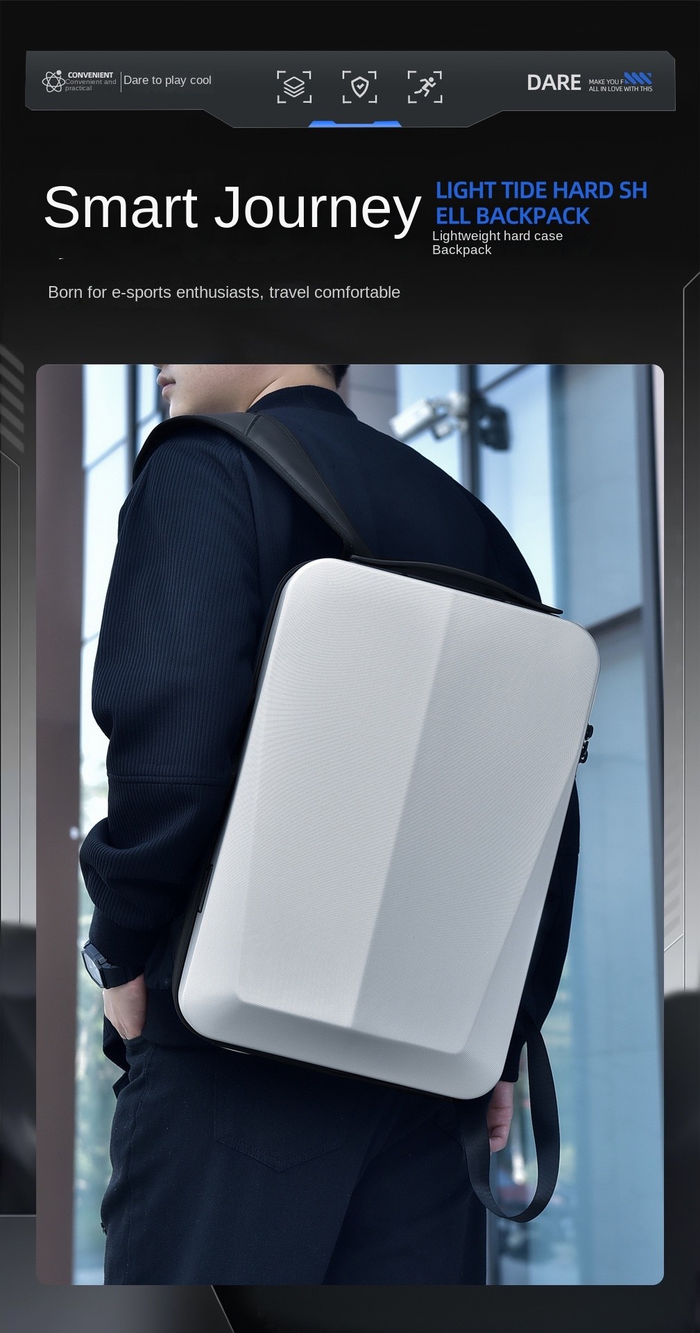 17 inch high-end computer backpack anti-theft computer backpack hard ...