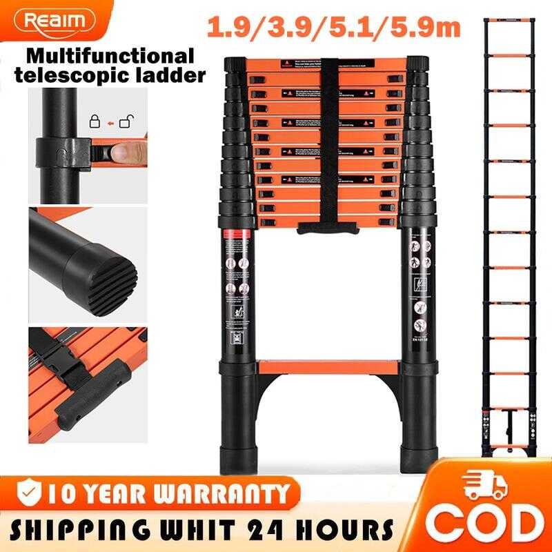【10-Years Warranty】1.9/3.9/5.1/5.9M 10Steps Can Afford 500 Kg Ladder ...