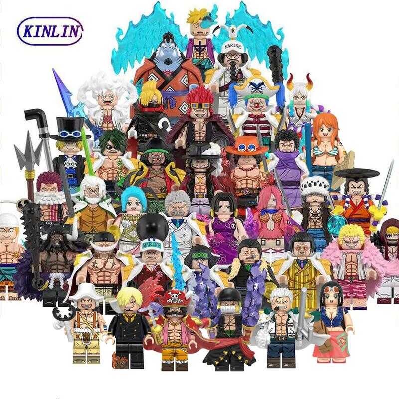 Onepicec Figures Building Block Toys Luffy Nika Zoro Ace Marco Sakazuki ...