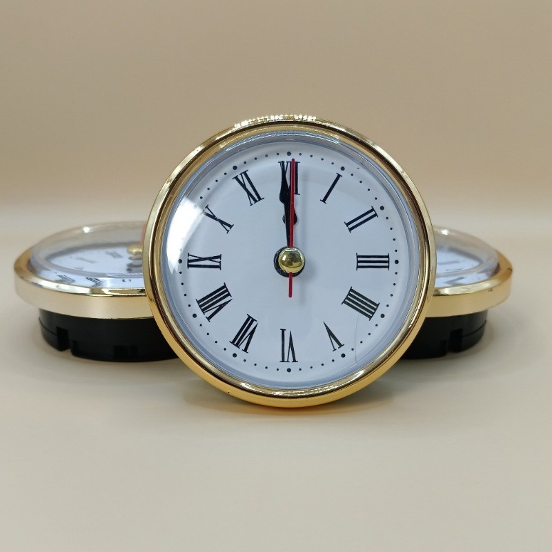 2PCS Quartz Mini Clock Insert for DIY with Roman Numerals Gold Plated ...