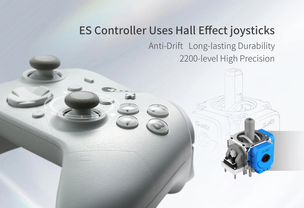 Controller GuliKit ES Pro Con TMR Joystick, Batteria 950mAh E Modalità Wireless/cavo/Hyperlink – Per PC E Switch 2 - 2