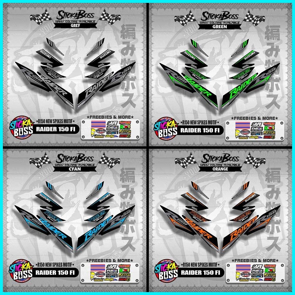 RAIDER 150 FI DECALS ( R150 NEW SPIKES MOTIF )【WITH FREEBIES】 | Shopee ...