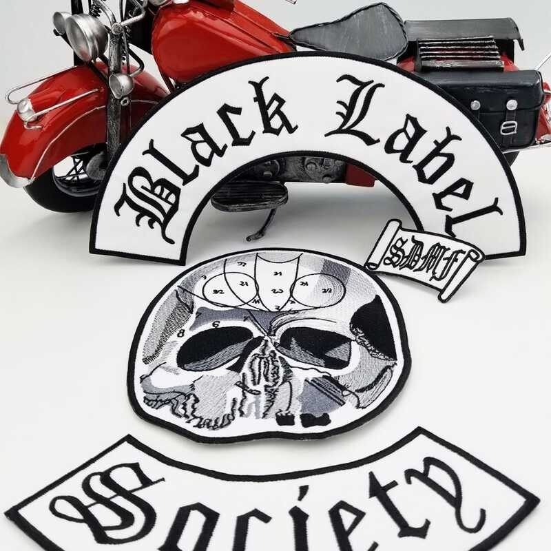 Label Black Society Biker Bumalik Para Sa Mens Vest Clothing Skull Head ...