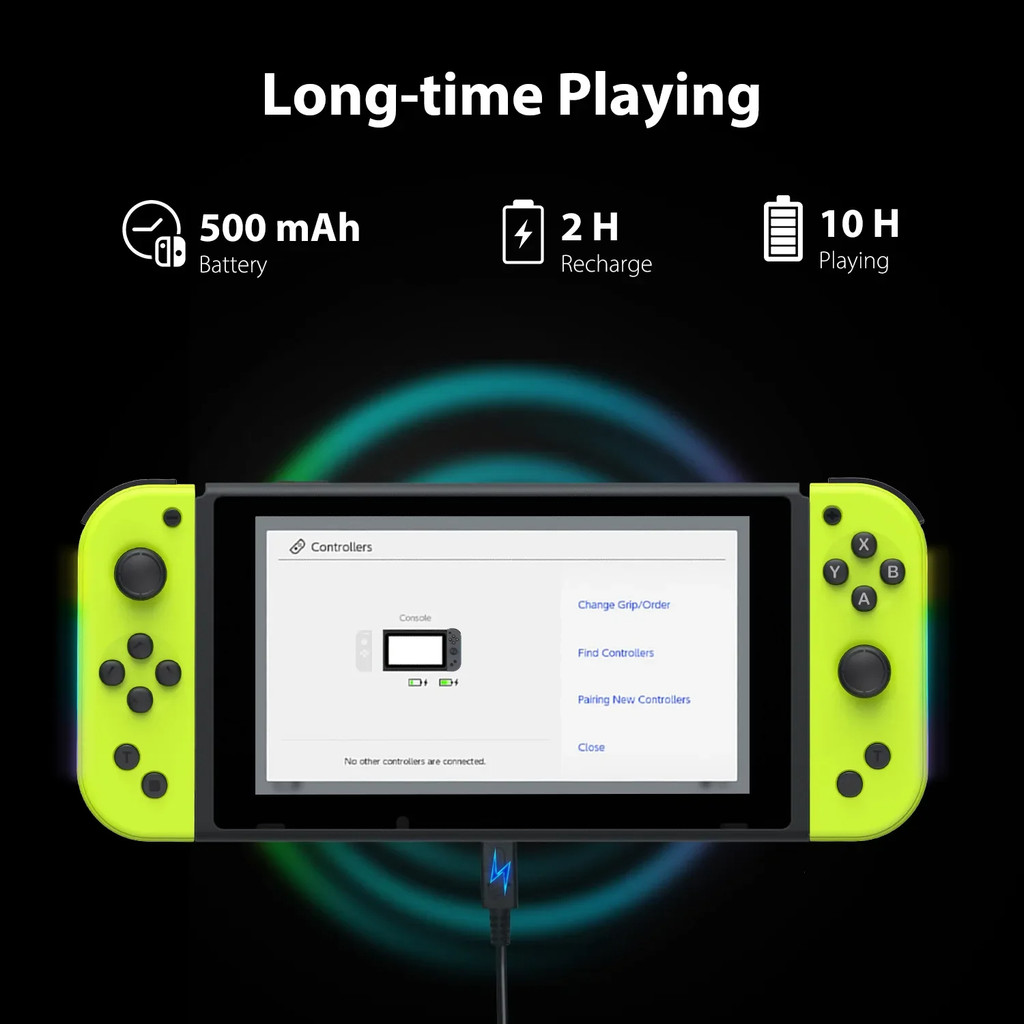 JoyPad Switch Controller Lateral Luminescence Joy Cons L/R Compatible ...