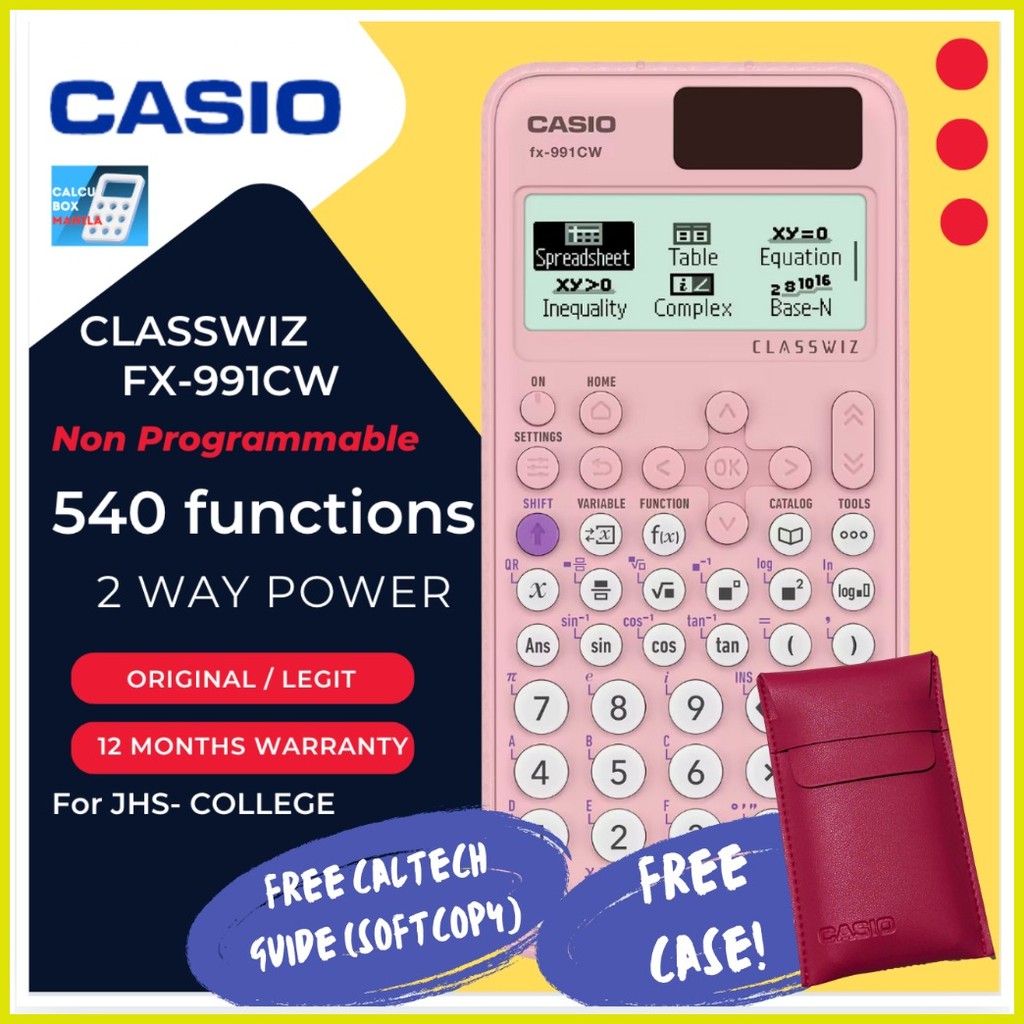 ♈ CASIO FX991CW CLASSWIZ SCIENTIFIC CALCULATOR (PINK) LEGIT WITH 12
