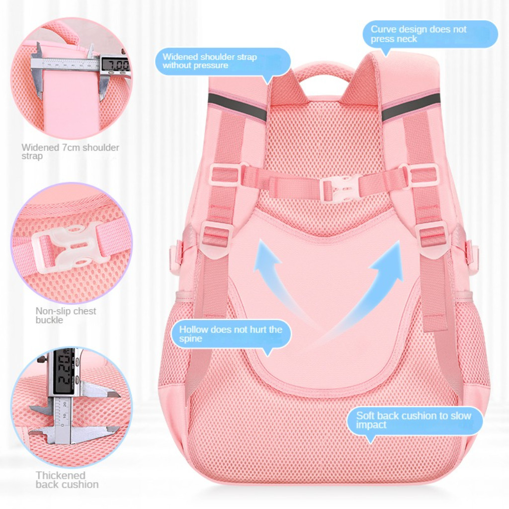 KILIG Cartoon student backpack with plush stationery stickers, dopamine ...