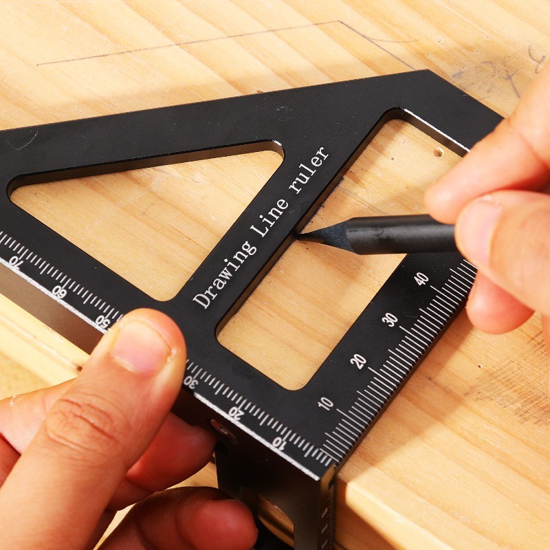 Carpenter Square Ruler - for Protractor Engineer - 45/90 Degree Layout ...