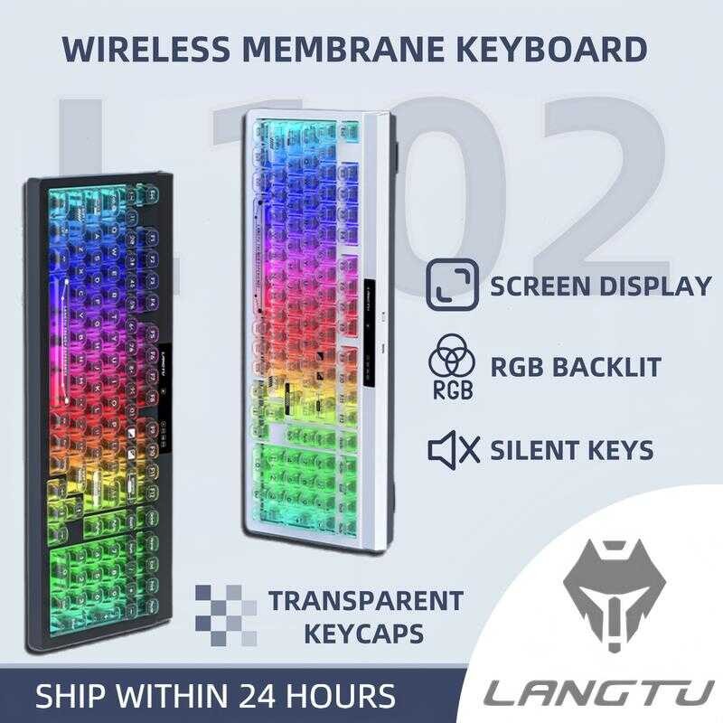 LANGTU L102 Gasket Structure RGB Backlit With Led Screen Tri-Mode ...