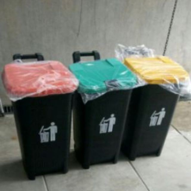 SET trashcan ROLLING BIN 80L or 100L basurahan trashcan Freeship ...