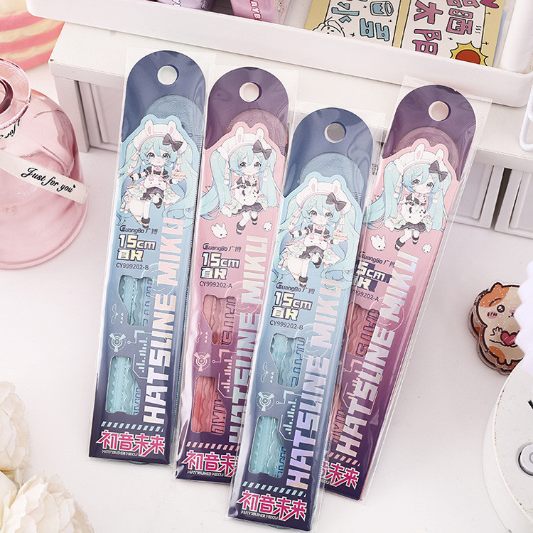 1pcs Guangbo × Hatsune Miku Co Branded Series 15cm Ruler Anime Cartoon ...