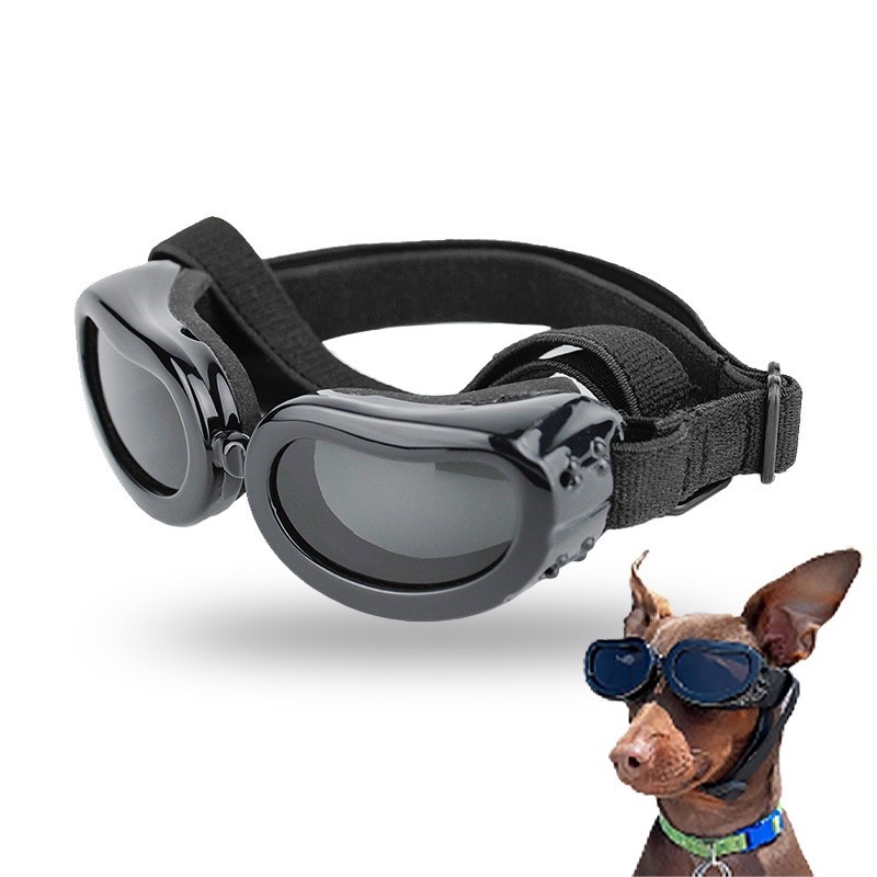 Lewondr Small Dog Sunglasses - UV Protection Goggles For Eye Wear, Adjustable Strap, Windproof Anti-Fog Doggy Glasses In Black | Buy Now With Express International Delivery - Foto 4