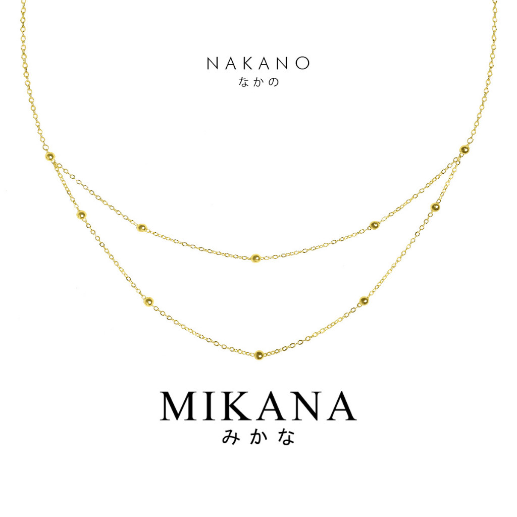 Mikana Ball Chain Gold Plated Nakano Layered Necklace for women jewelry