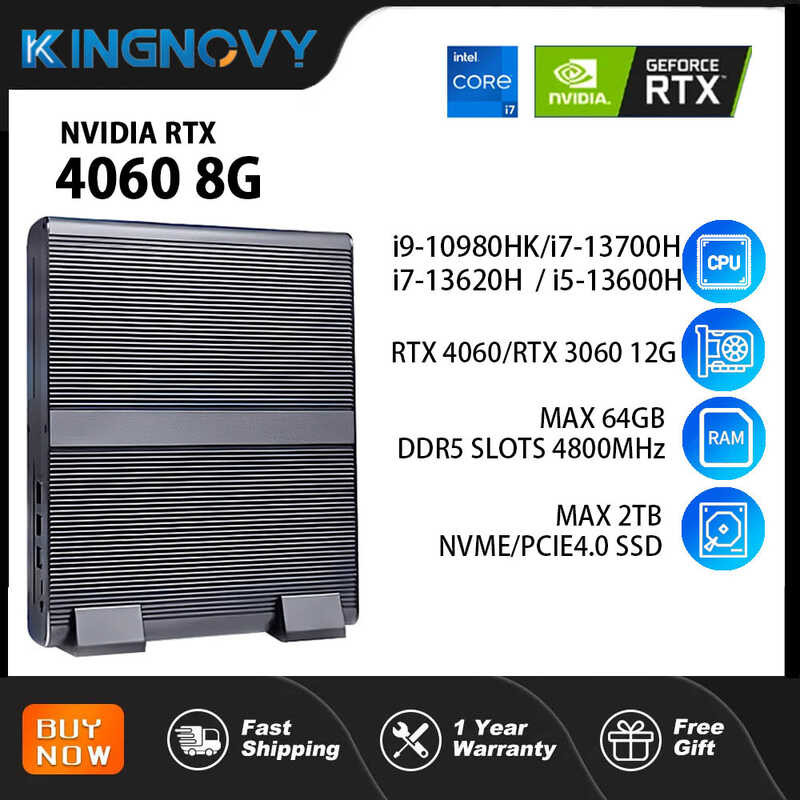 Gaming Mini PC Intel I7 13700H I9 10980Hk NVIDIA RTX 4060 8G 3060 12G ...