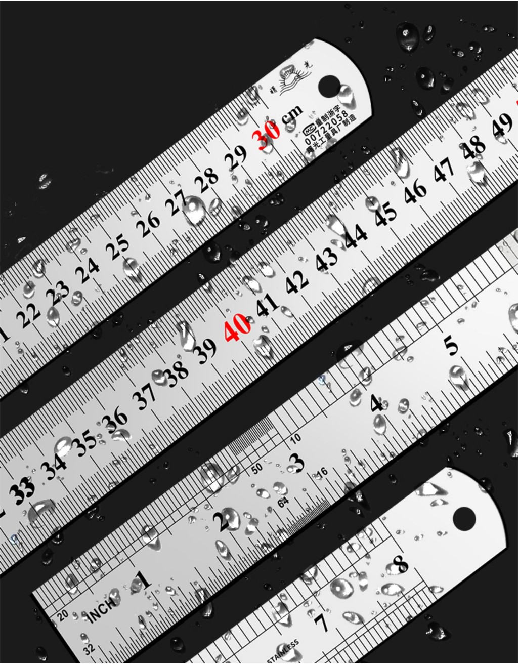 stainless steel ruler 15/20/30/40cm extra thick/ laser engraving ...