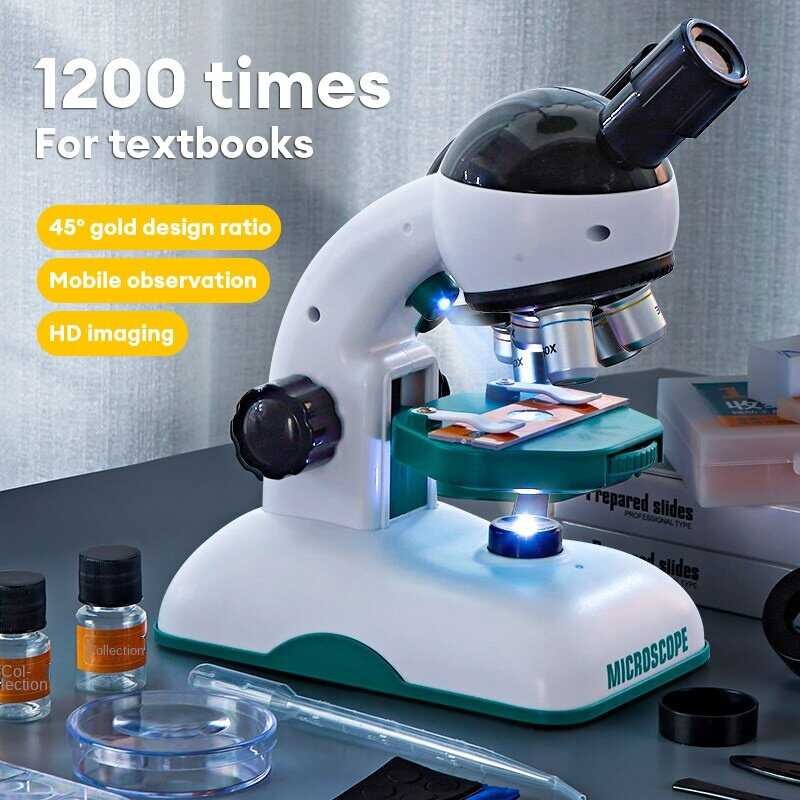 1200X Kid Science Experiment HD Optical Microscope Kit Educational ...