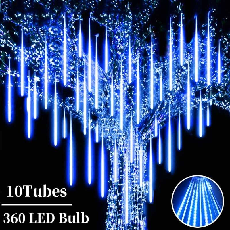 Outdoor LED Meteor Shower Lights Falg Rain Drop Fairy String Light
