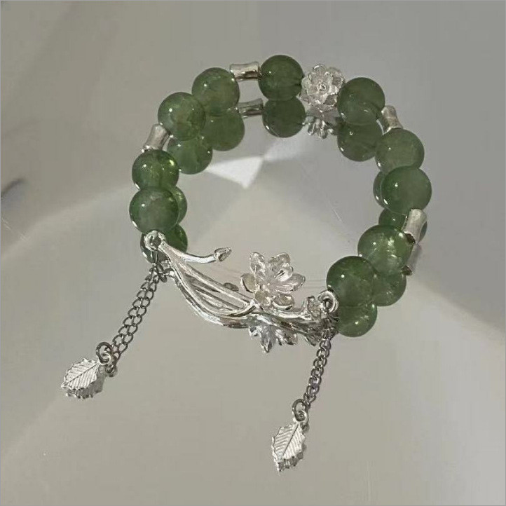 [Flower Language] Ancient Italian Bracelet Pink Green Unique Color