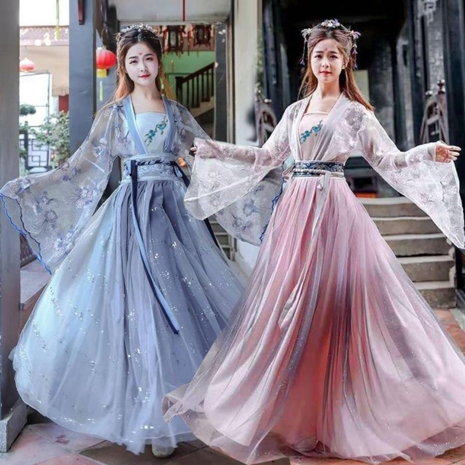 Ready Stock Quick Shipping New Style Hanfu Suit Female Flower God Fu