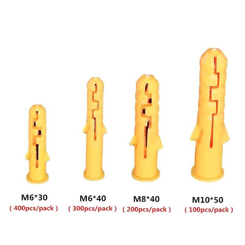 100-400Pcs ∮ Plastic Pipe M6 M8 M10 Nylon Column Anchor Wall Plug ...
