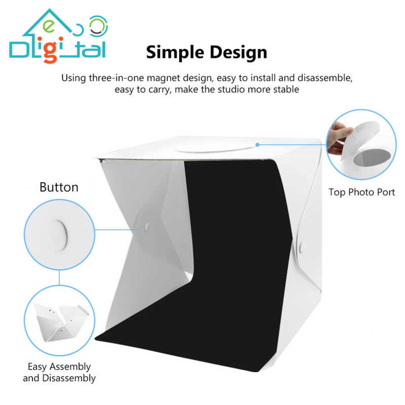 Ecodigital Upgrade Portable Folding Photography Studio Box Booth ...