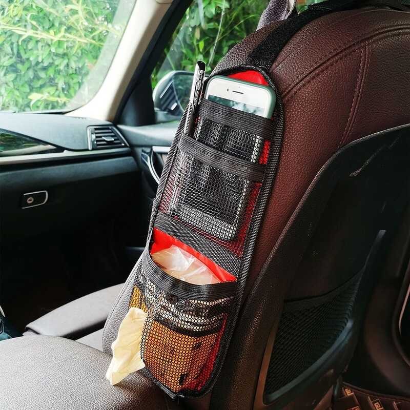 Tt New Car Seat Side Net Storage Organizer Holder Mesh Phone Stand ...