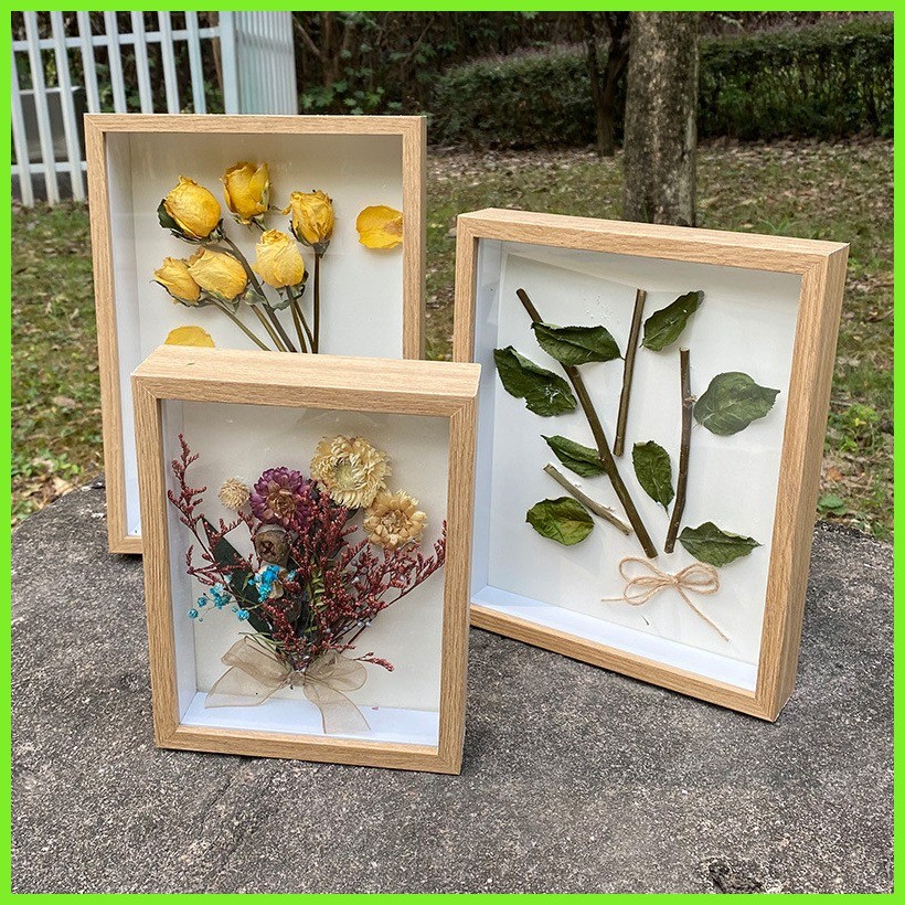 ∈ DIY Flower Frame Shadow Box Transparent Glass Wooden Shadow Box Photo ...