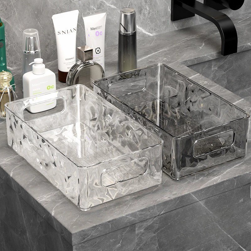 Large Capacity Transparent Glacier Design Desktop Storage Box with ...