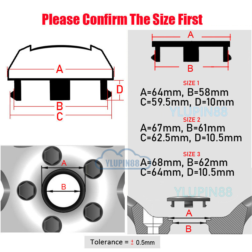 4pcs Car Wheel Center Hub Caps Cover 64mm 67mm 68mm Auto Tuning Emblem ...