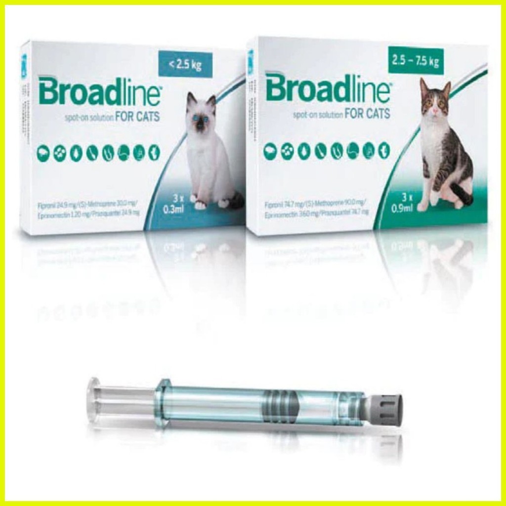 Broadline Spot On Solution 2.5kg to 7.5kg Anti Tick Flea and Worm Treatment Spot on for Ca